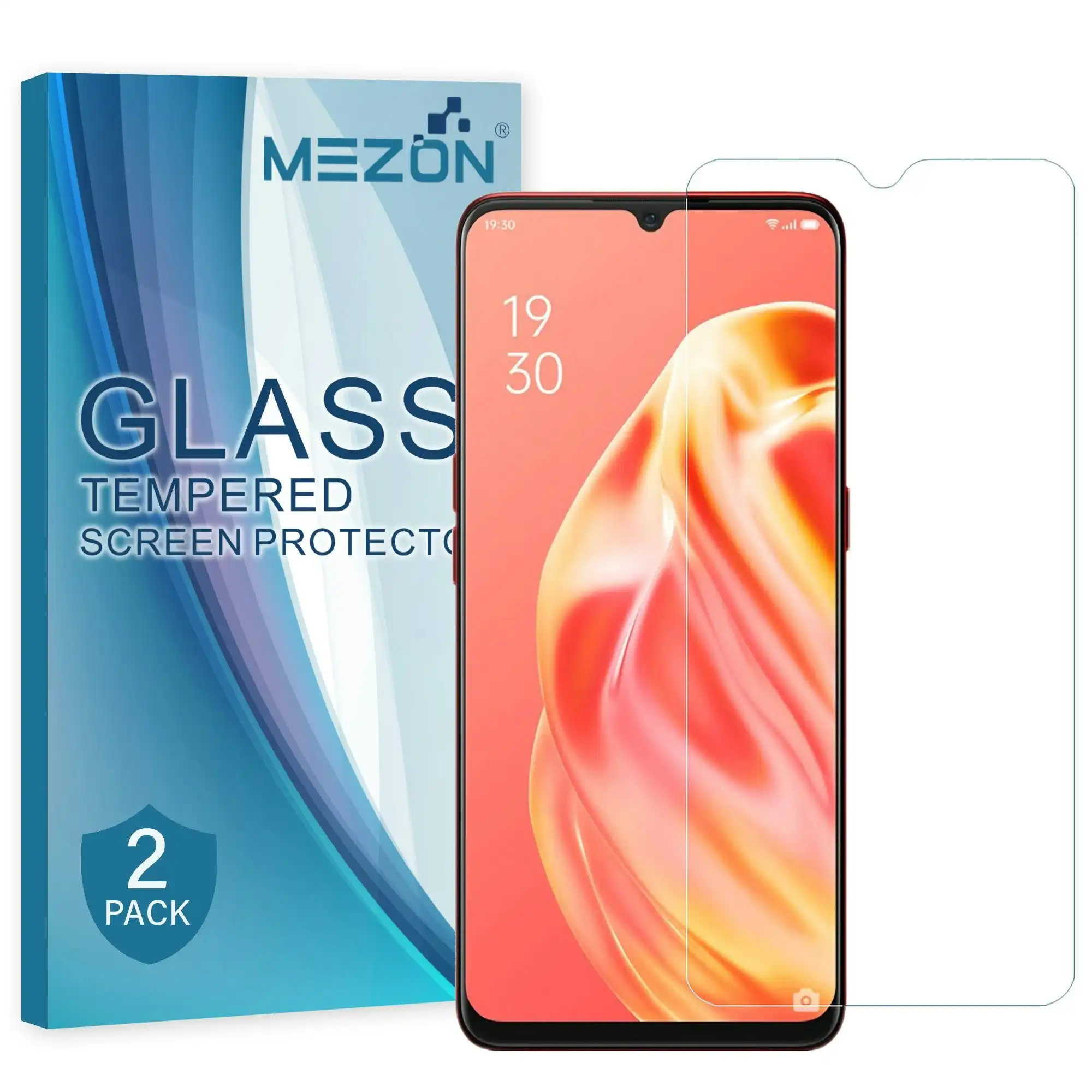 [2 Pack] MEZON Vivo Y33s Tempered Glass 9H HD Crystal Clear Premium Case Friendly Screen Protector (Vivo Y33s, 9H)