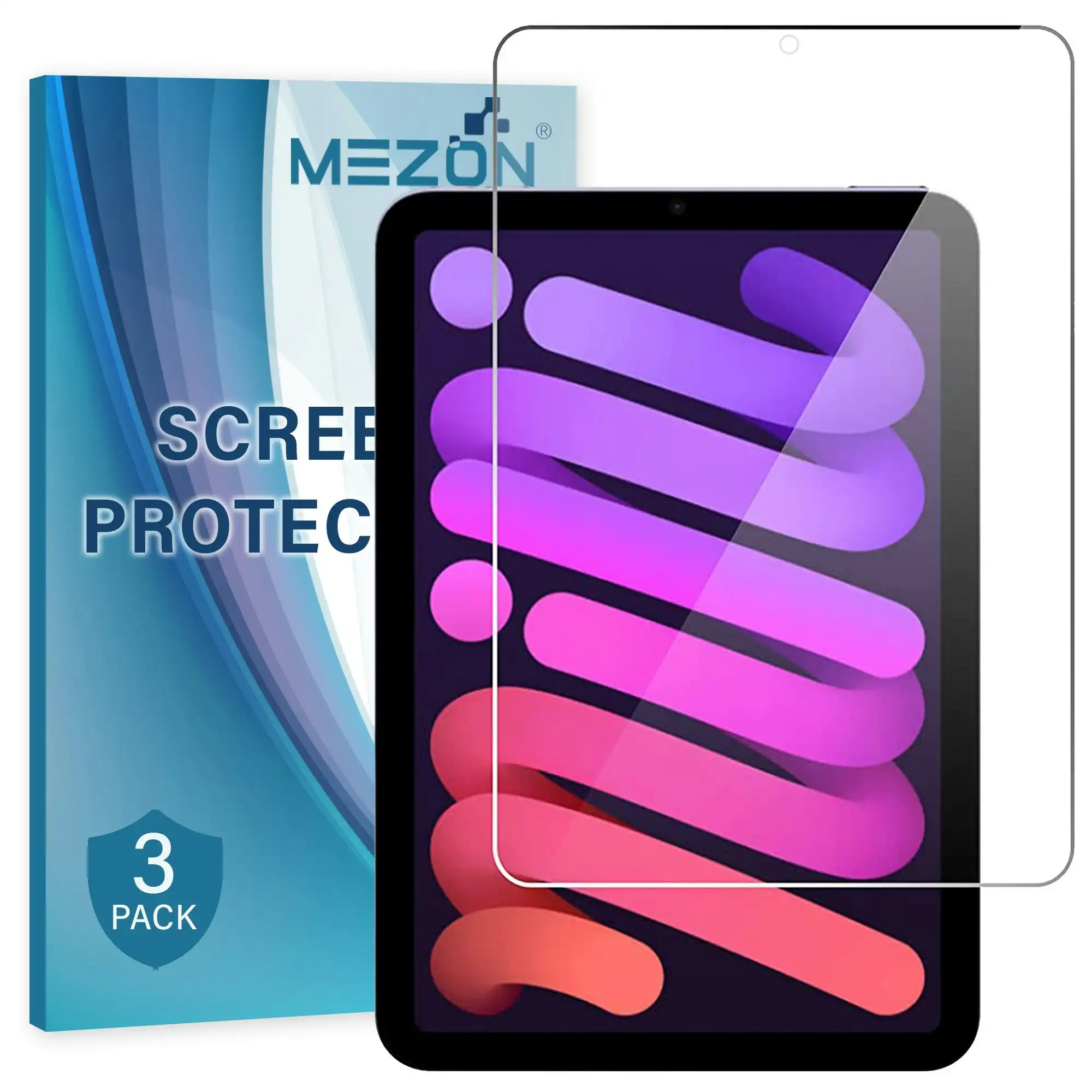 [3 Pack] MEZON Apple iPad Mini 8.3" (2021) Anti-Glare Matte Film Case Pencil Friendly Screen Protector (iPad Mini 8.3", Matte)