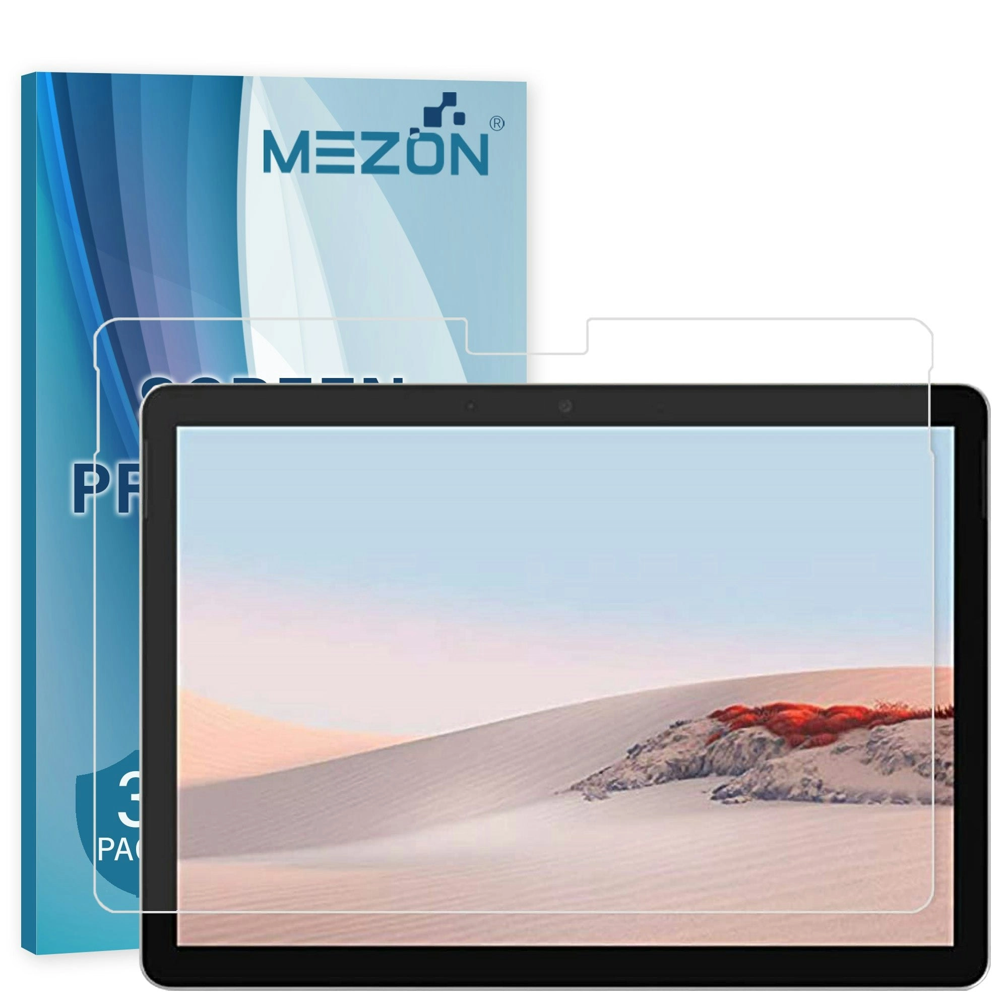 [3 Pack] MEZON Microsoft Surface Go 2 (10.5") Anti-Glare Matte Film Screen Protector – Case and Surface Pen Friendly