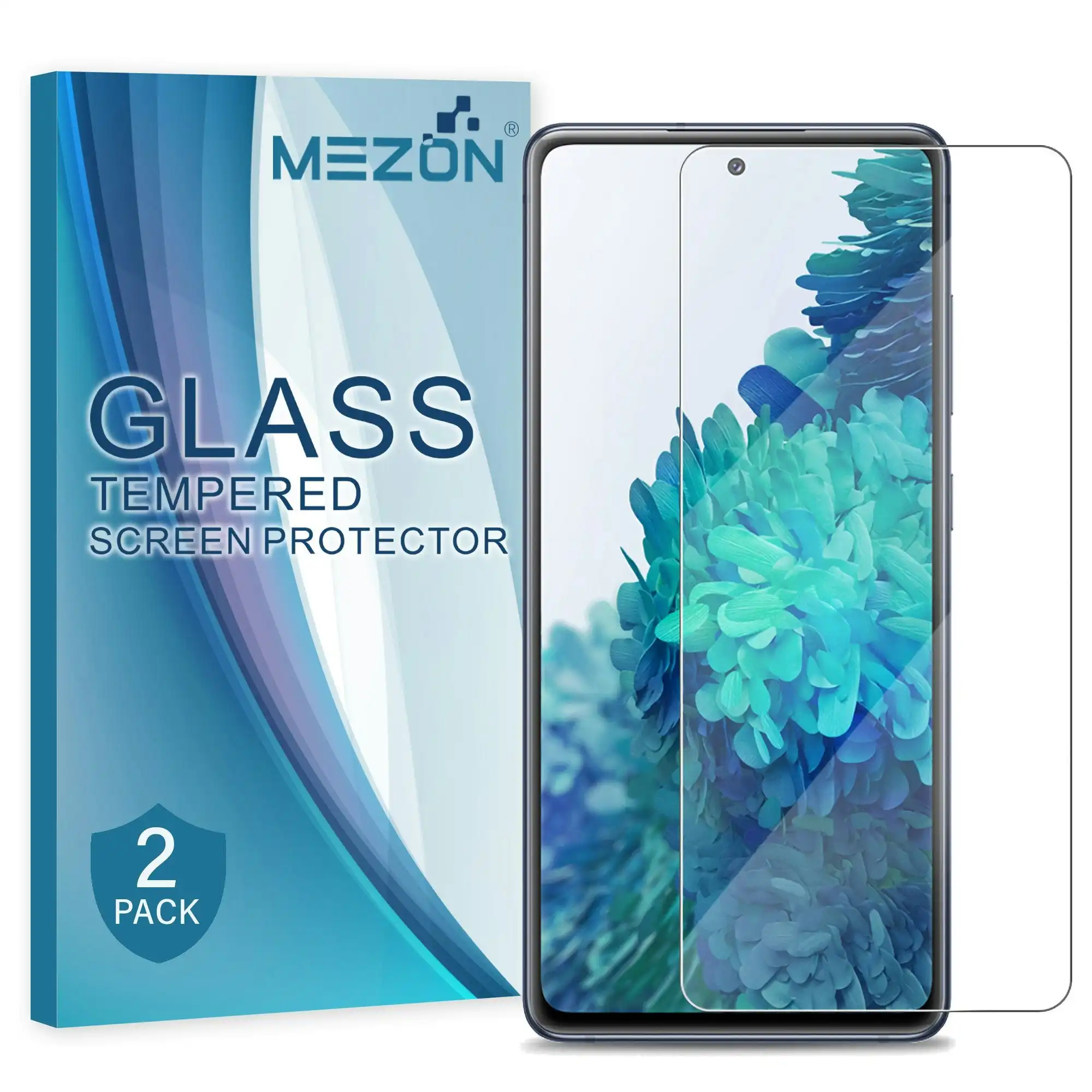 [2 Pack] MEZON Samsung Galaxy S20 FE Tempered Glass Crystal Clear Premium 9H HD Case Friendly Screen Protector (S20 FE, 9H)