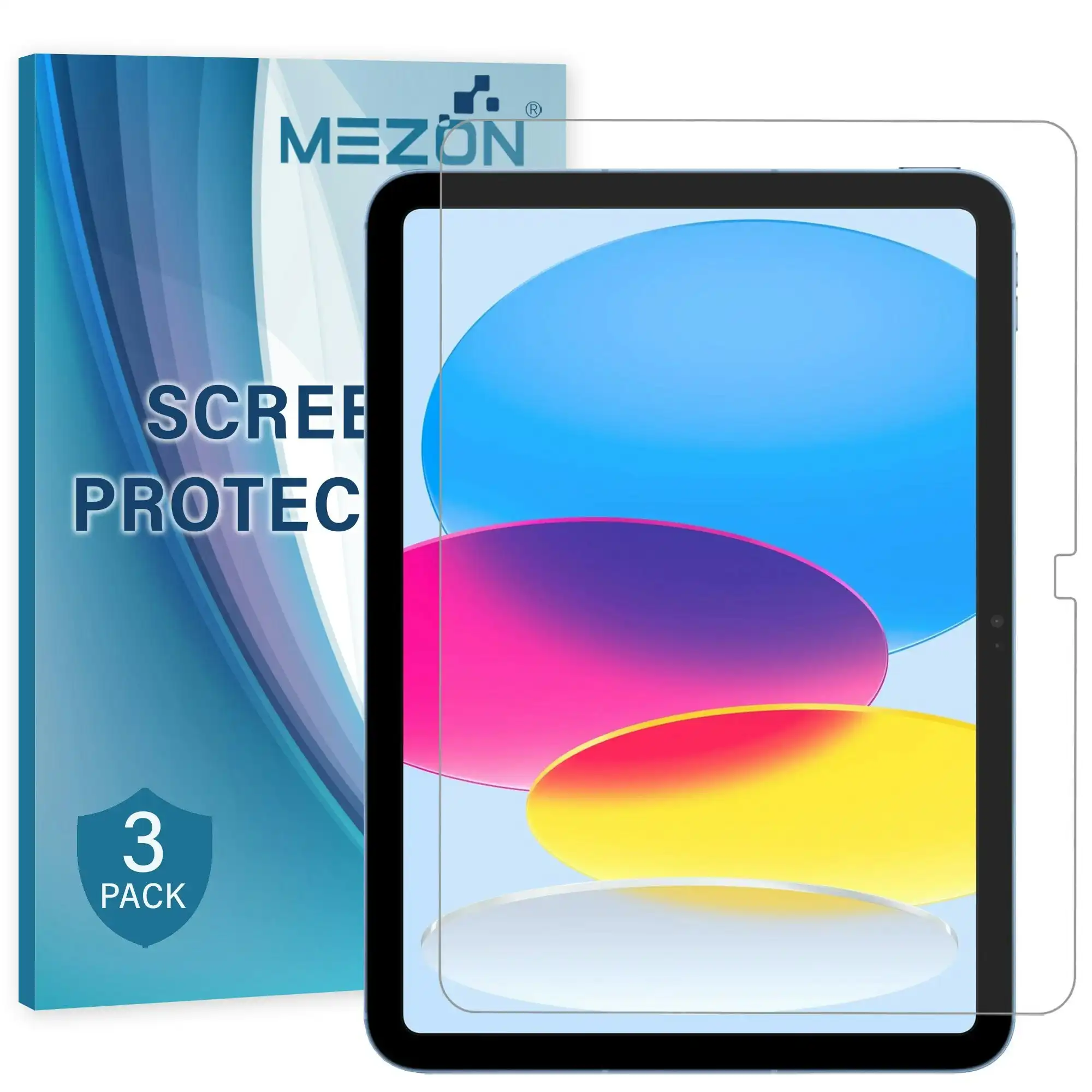 [3 Pack] MEZON Apple iPad 10.9" 2022 (10th gen) Anti-Glare Matte Film Screen Protector Pencil Friendly (iPad 10.9", Matte)