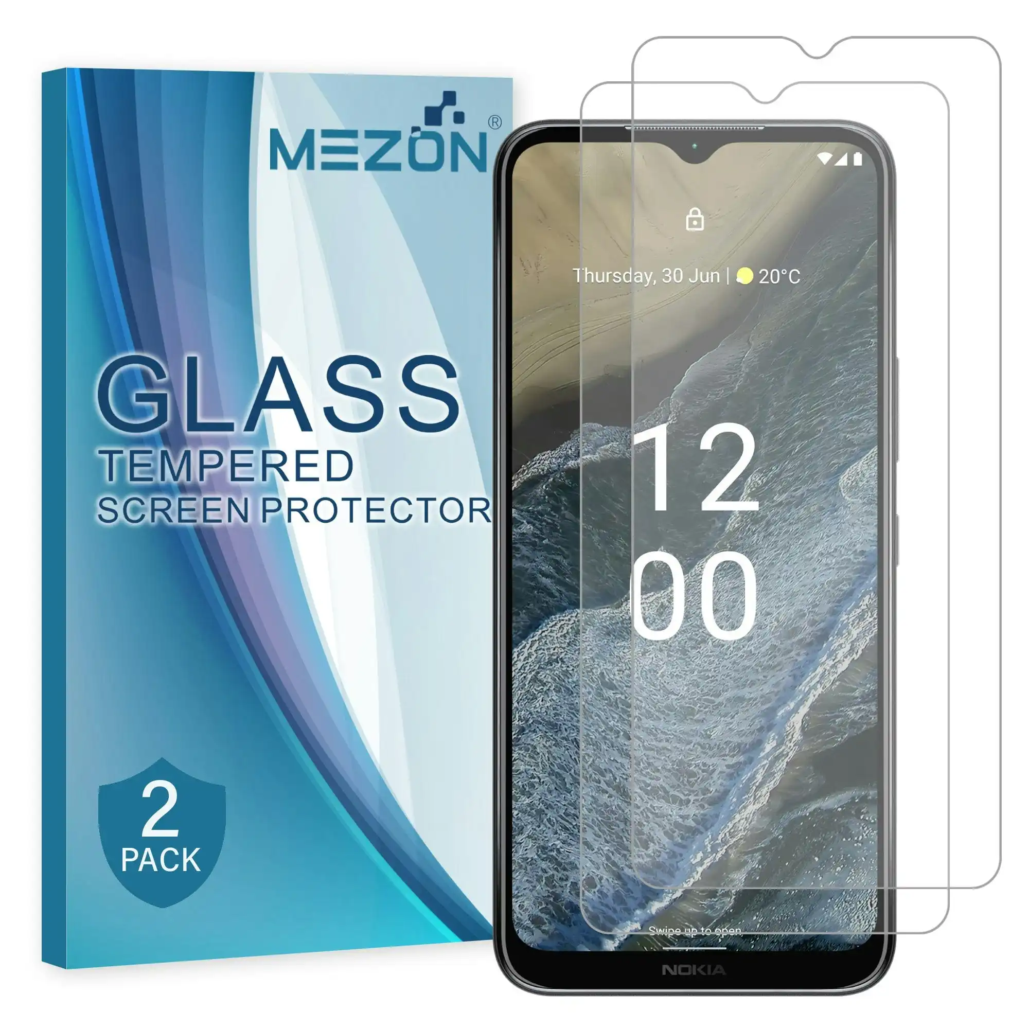 [2 Pack] MEZON Nokia G11 Plus Tempered Glass Crystal Clear Premium 9H HD Case Friendly Screen Protector (Nokia G11 Plus, 9H)