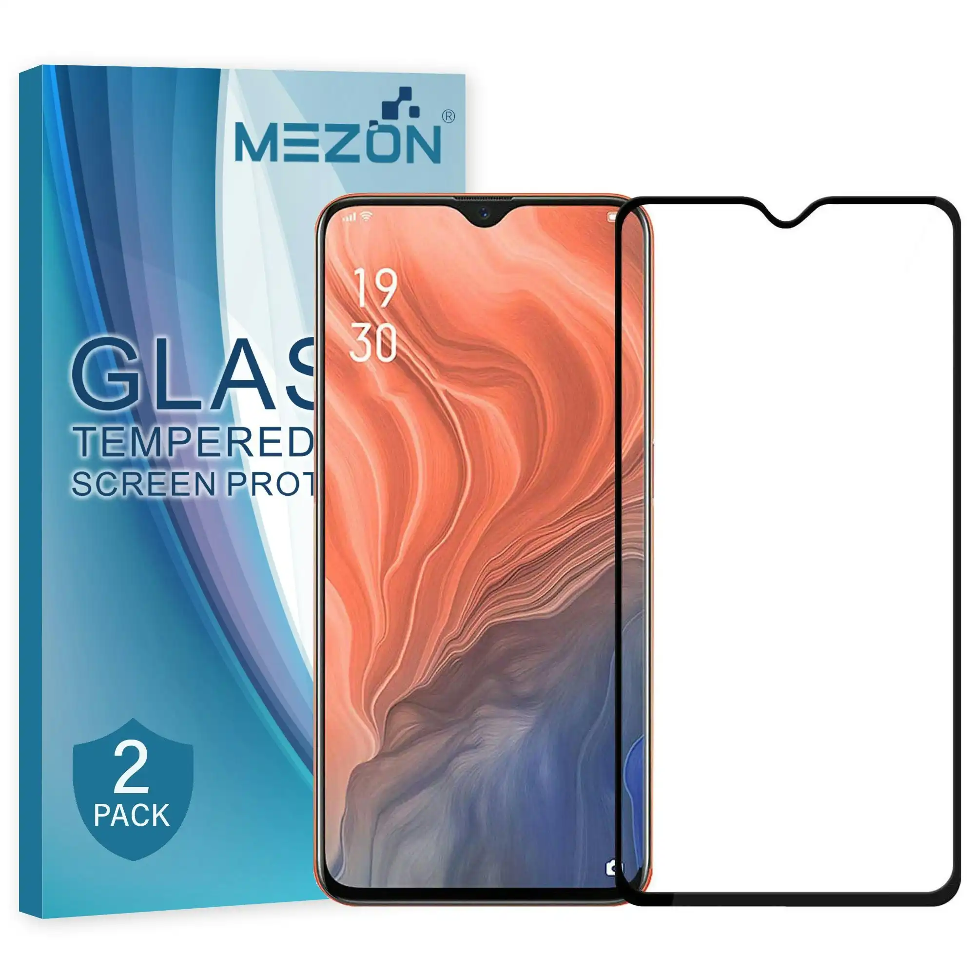 [2 Pack] MEZON Full Coverage Vivo Y21 Tempered Glass Crystal Clear Premium 9H HD Screen Protector (Vivo Y21, 9H Full)