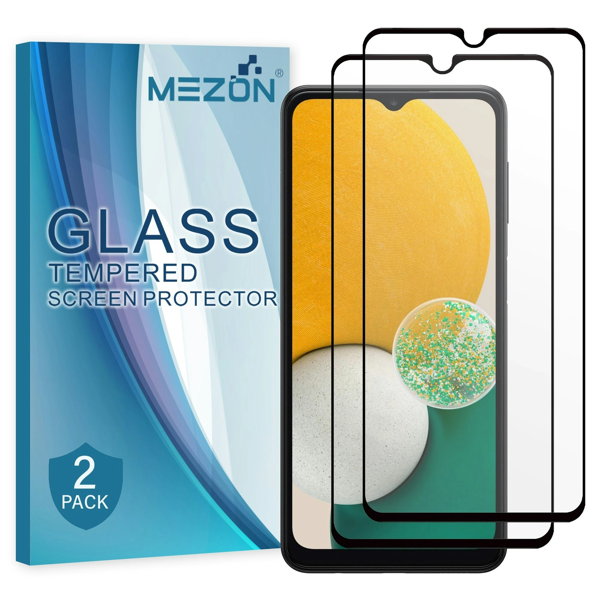 [2 Pack] MEZON Full Coverage Samsung Galaxy A13 5G Tempered Glass Crystal Clear Premium 9H HD Screen Protector