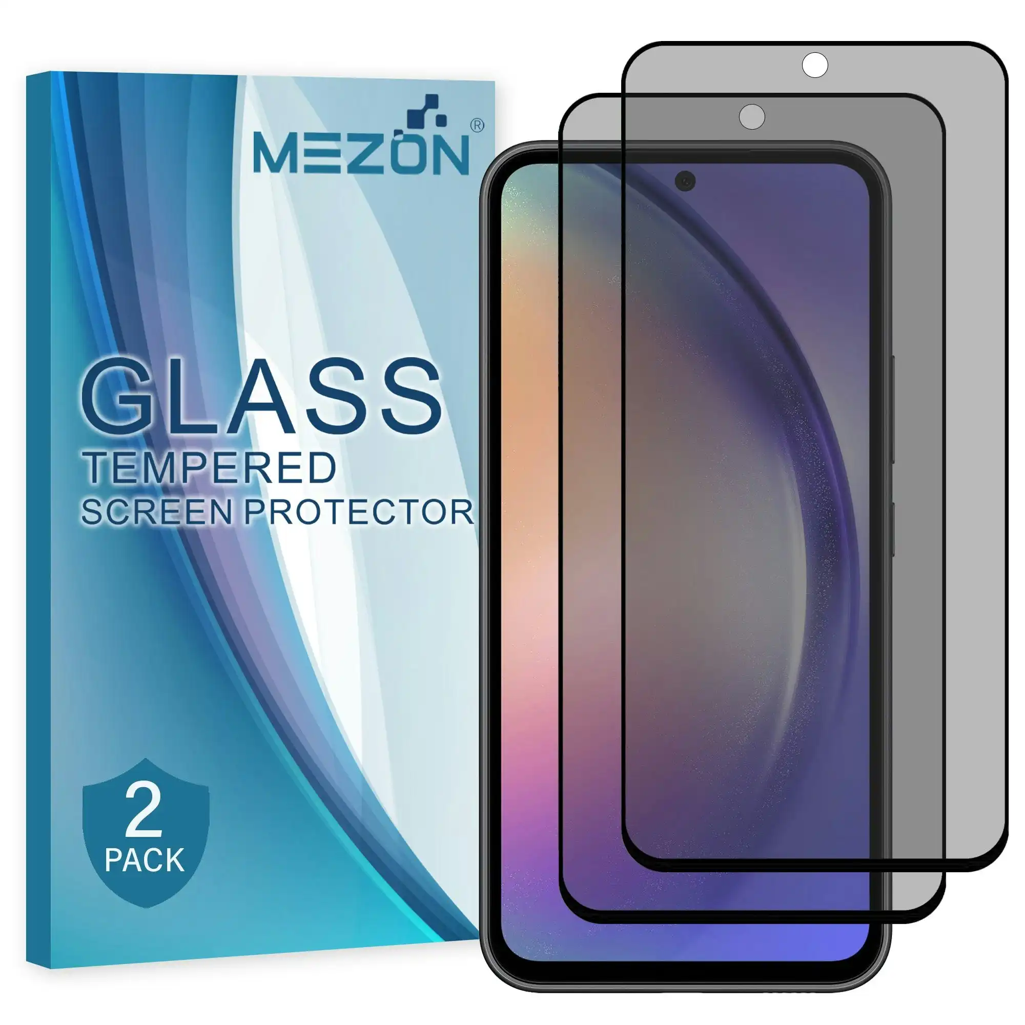 [2 Pack] MEZON Privacy Anti-Spy Full Coverage Samsung Galaxy A54 5G Tempered Glass Premium 9H HD Screen Protectors