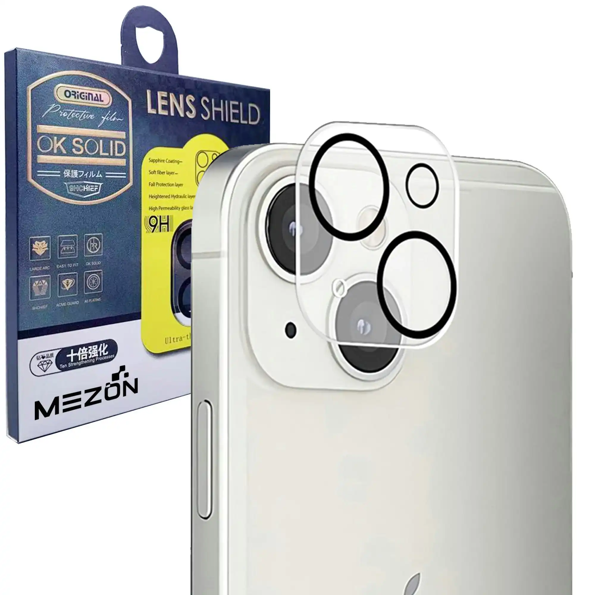 [2 Pack] MEZON Camera Lens Tempered Glass for iPhone 13 Mini (5.4") Premium Full Coverage – No Whitening from Flash