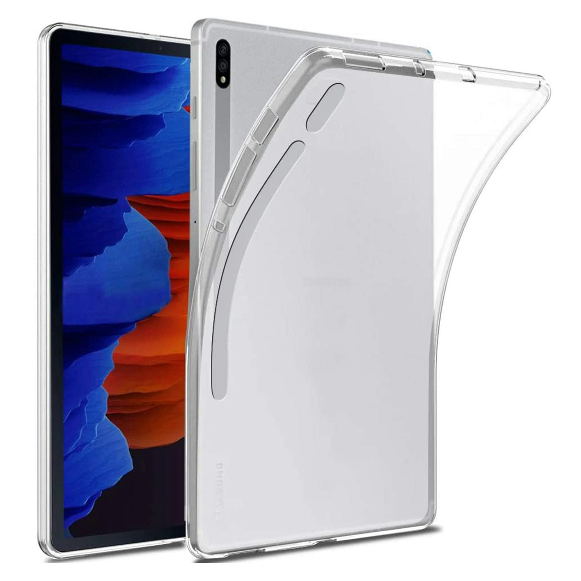 MEZON Samsung Galaxy Tab S7+ 12.4" Ultra-Thin Transparent Clear TPU Gel Case (SM-T970, T975)