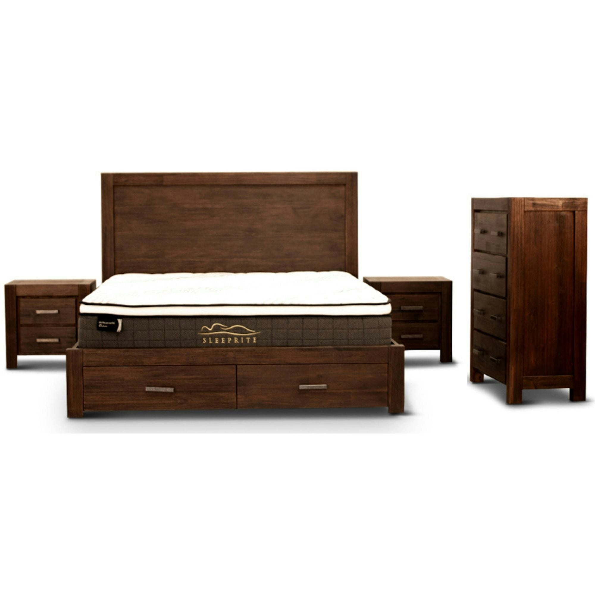 Comfortis 4pc Bed Bedside Tallboy Suite