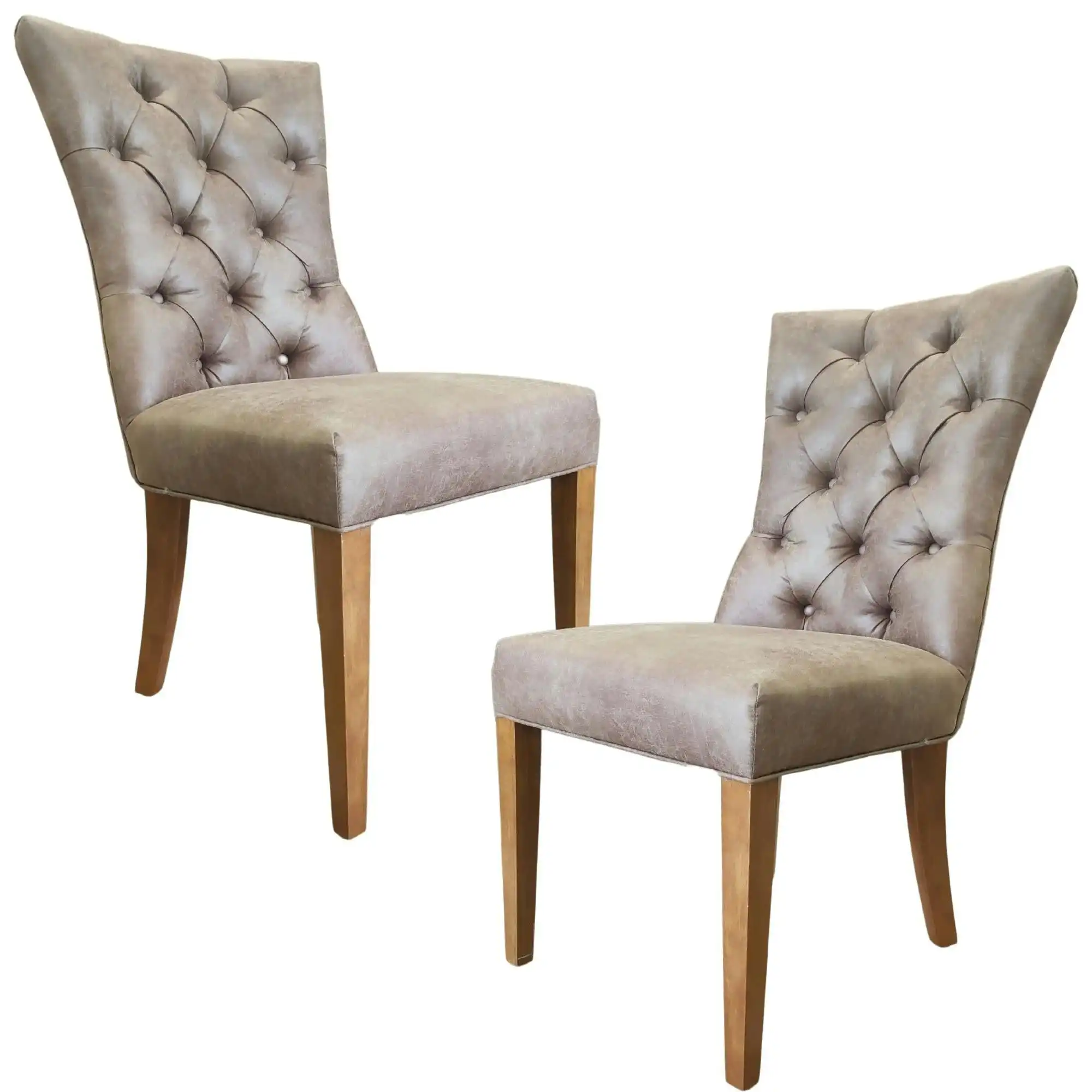 Holly Set of 2 PU Dining Chair Coffee