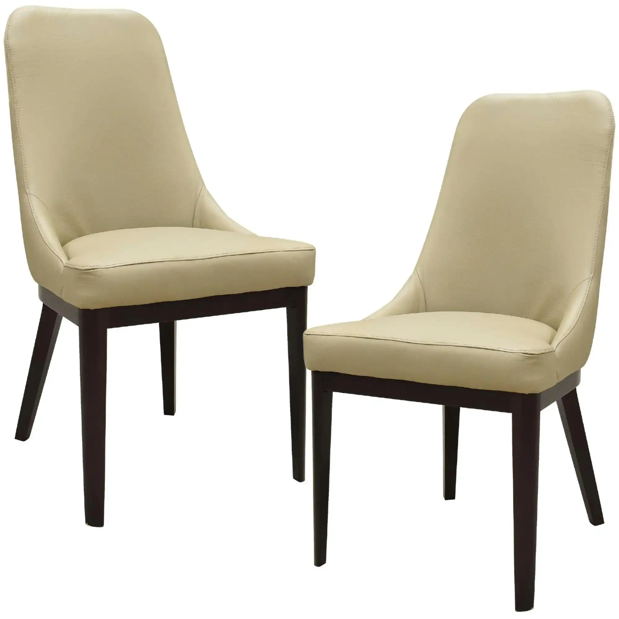 Claire Set of 2 Leather Dining Chair Taupe