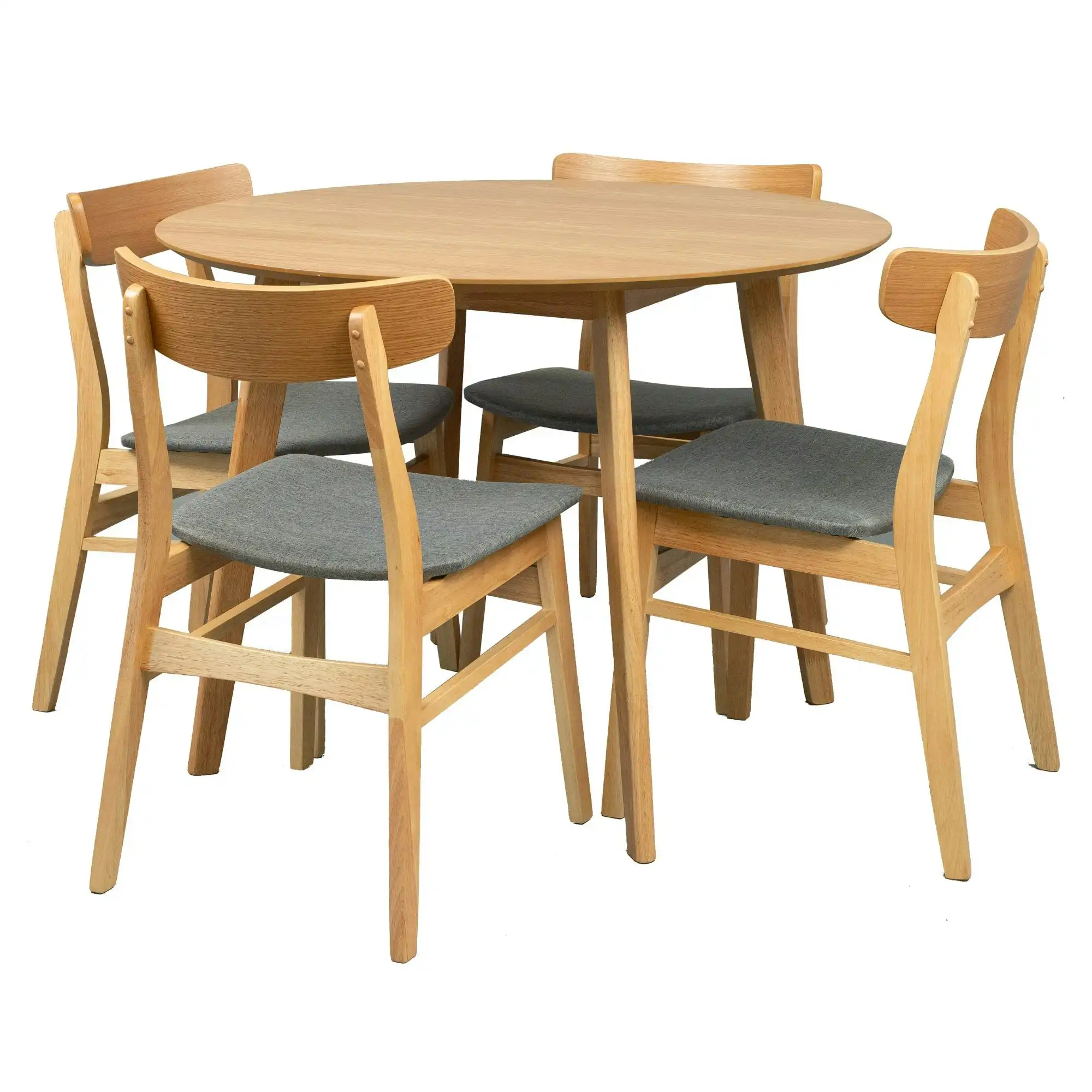 Oscar 5pc 100cm Round Dining Table Chair Set