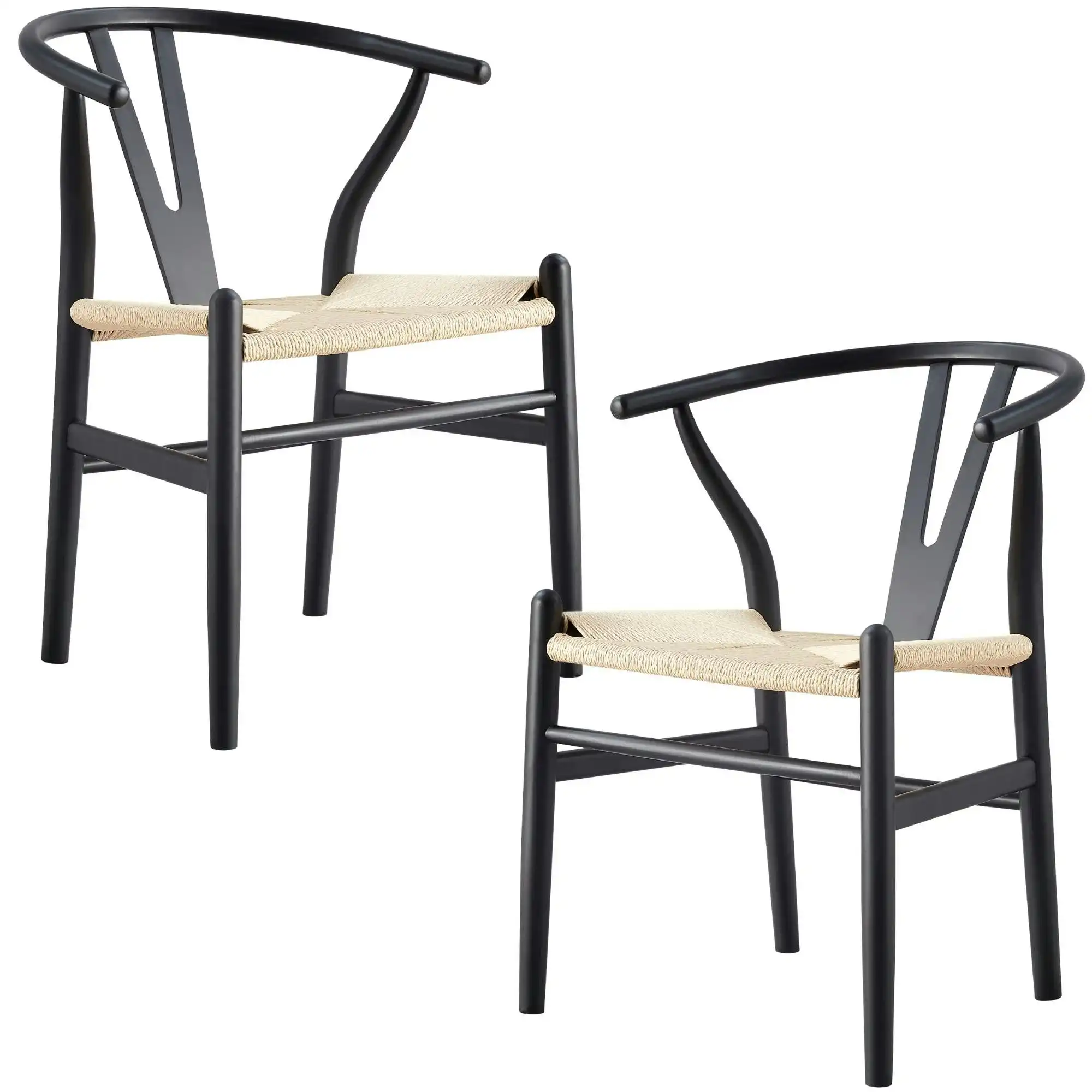 Anemone  Set of 2 Wishbone Dining Chair Black