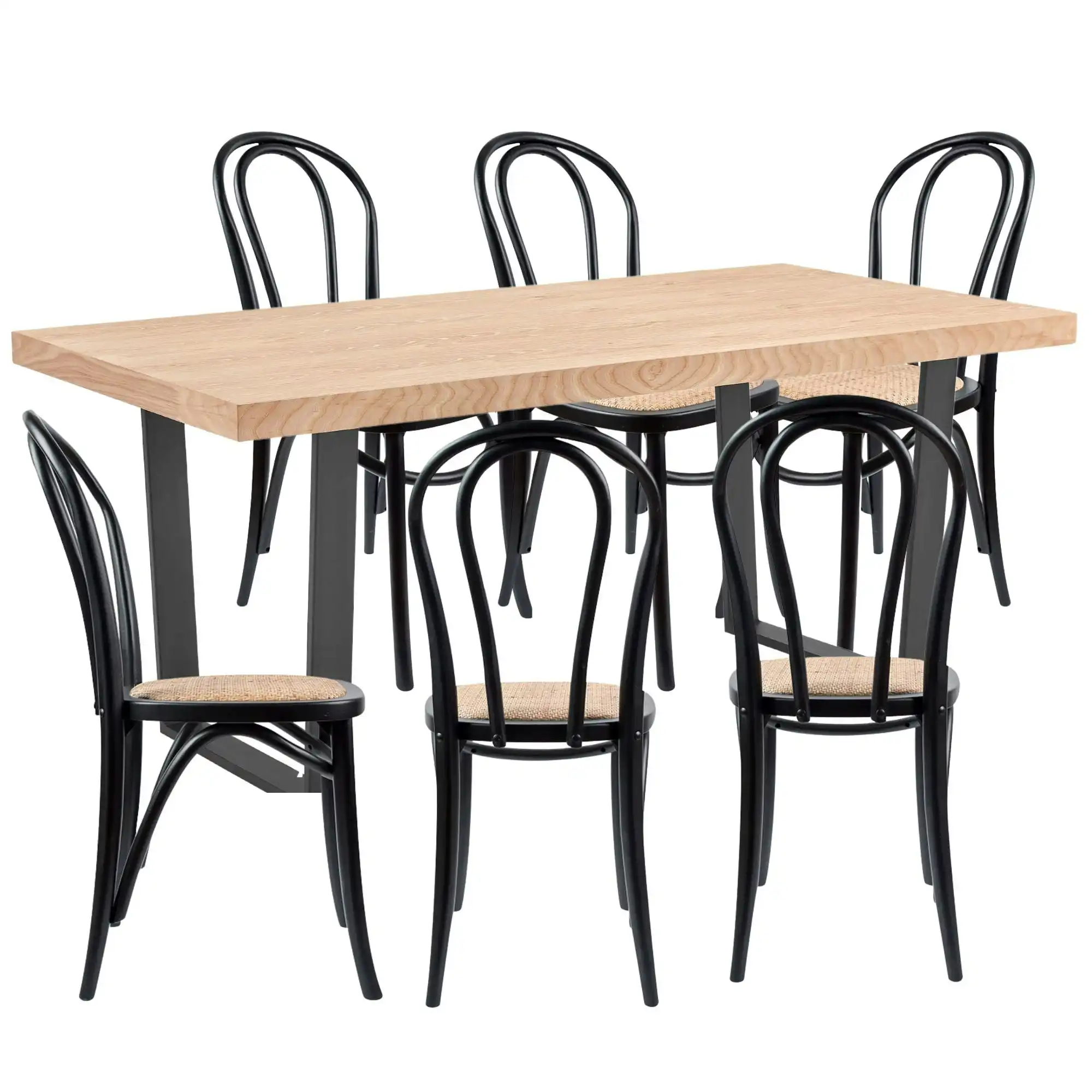 Petunia  7pc 180cm Dining Table Arched Chair Set