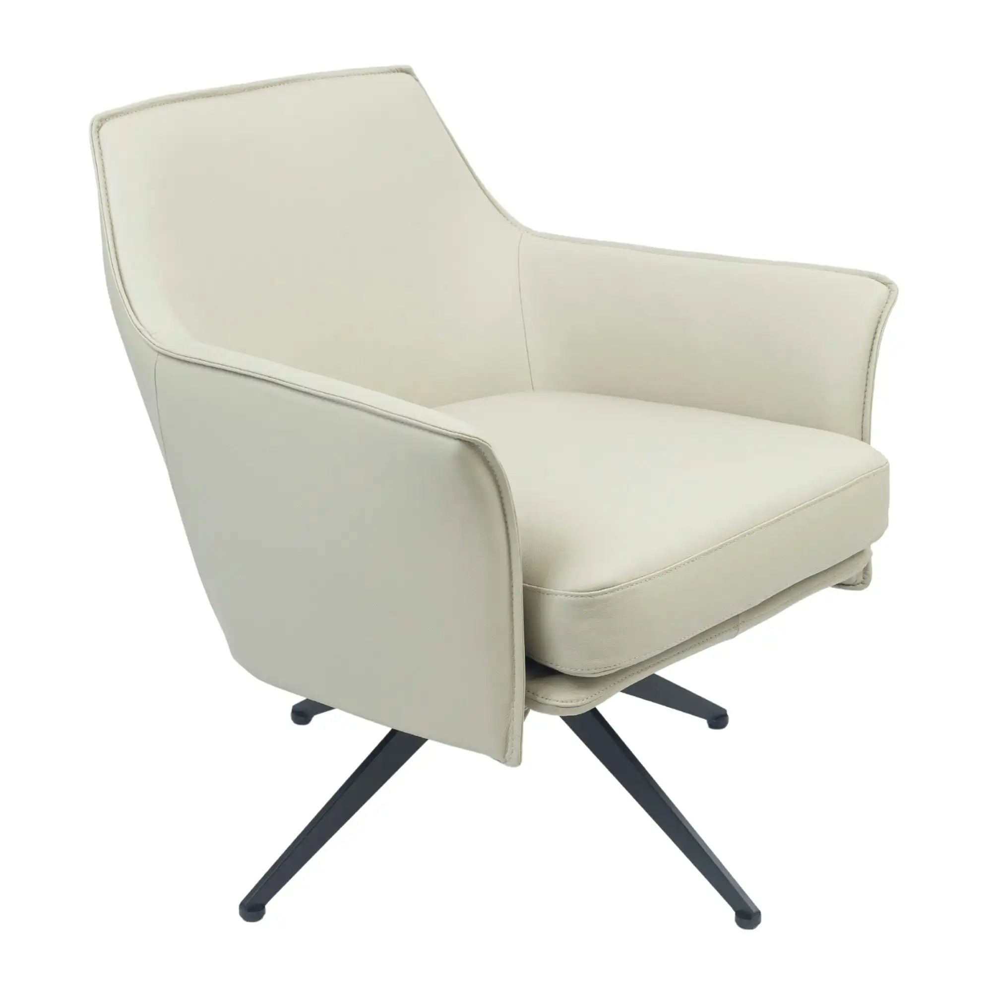 Freya Leather Swivel Occasional Chair