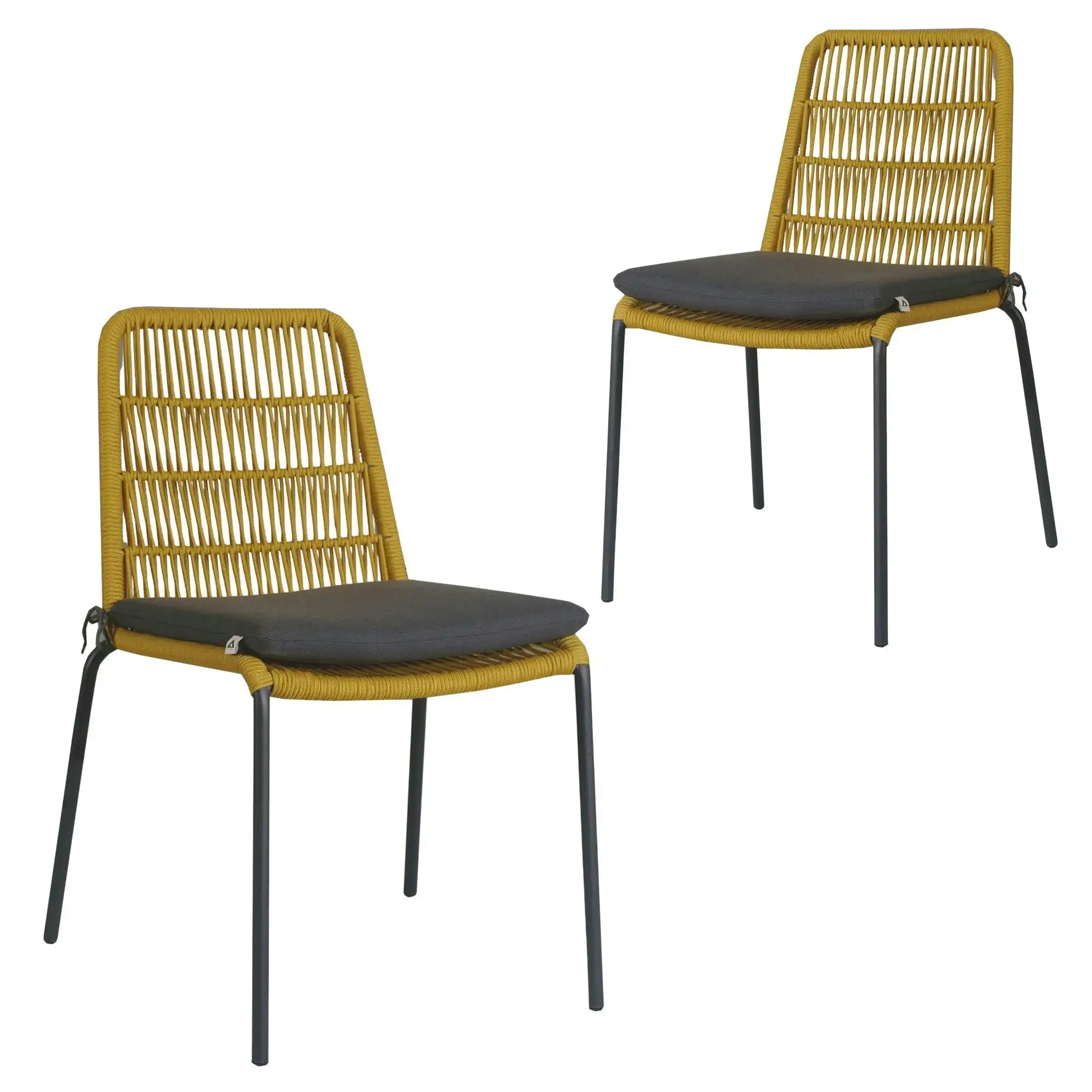 Lara 2pc Outdoor Dining Chair Yellow