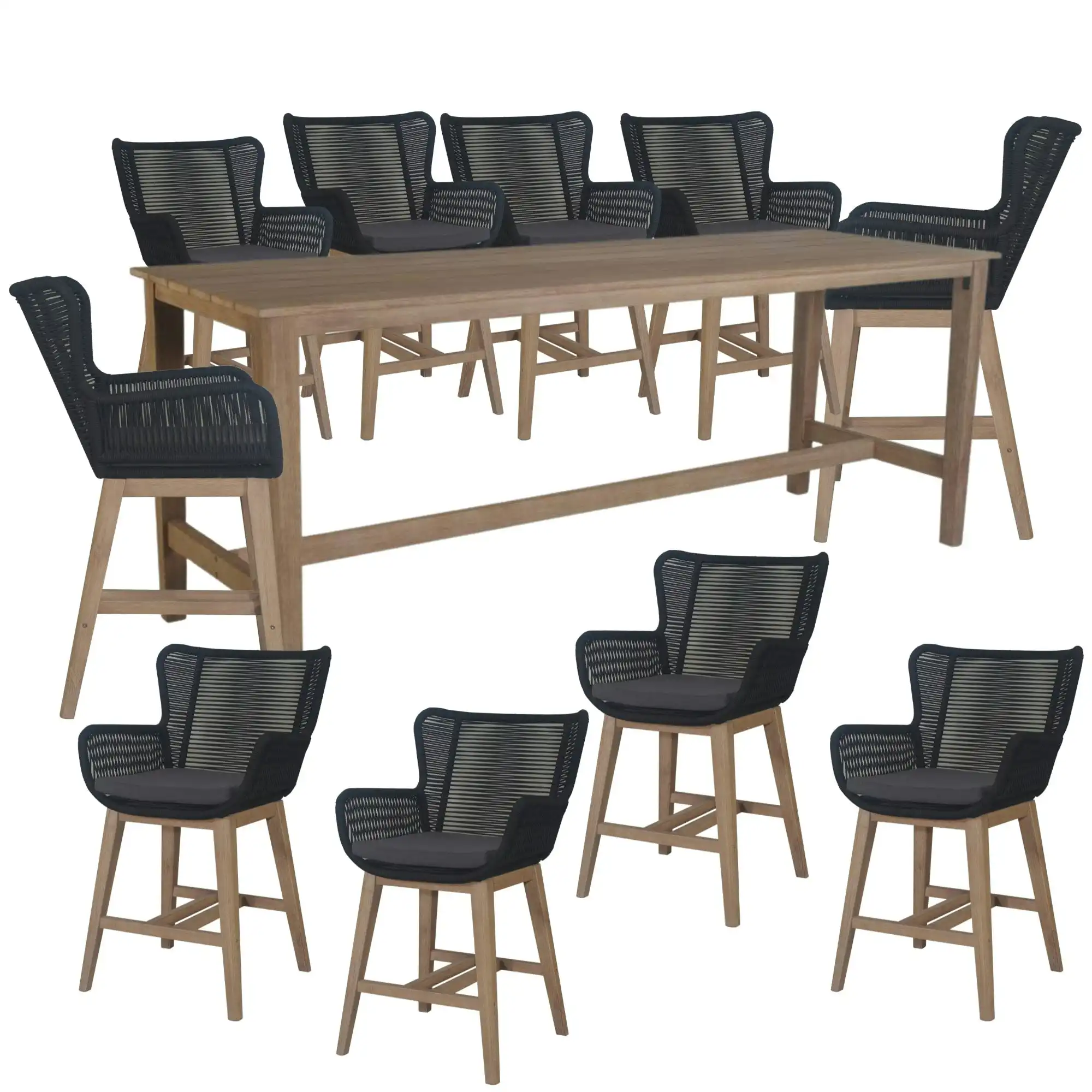 Stud 11pc Outdoor High Bar Dining Table Set