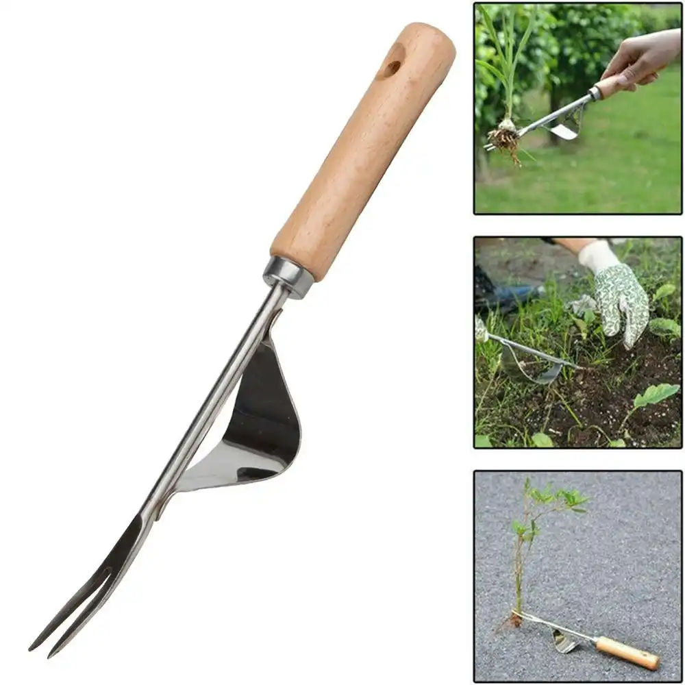 Stainless steel deep V design garden weeding fork tool 30cm