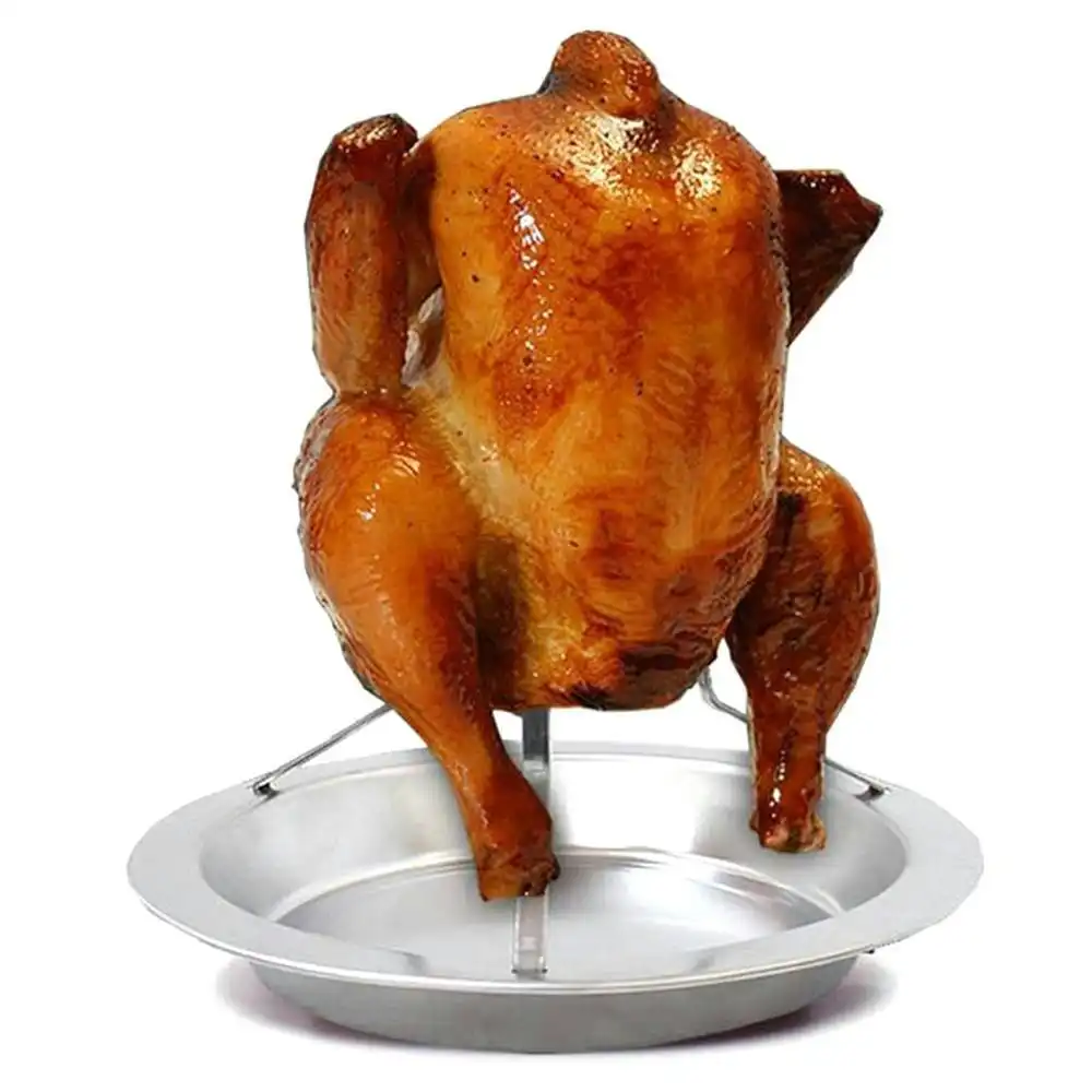 Stainless Steel BBQ Grill Chicken Roaster Stand