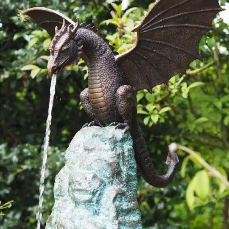 Large Dragon Water Fountain Sculpture Garden Statue