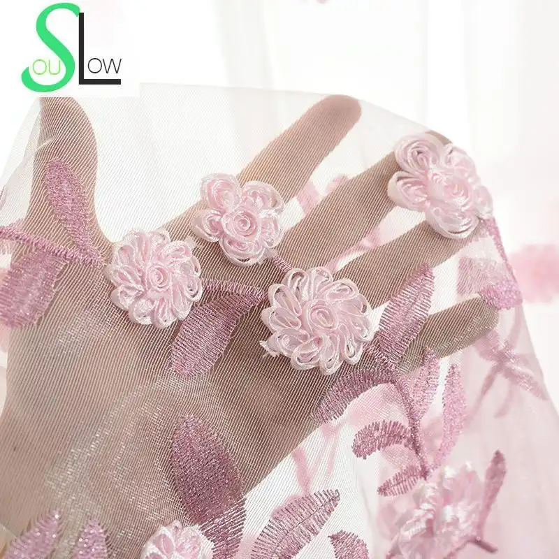 Luxury Embroidered Jacquard Cloth Floral Curtain/Tulle