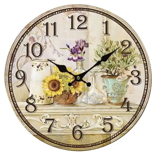 Vintage Antique Style 34cm Wall Clock Retro Quartz (Pattern:sunflower)