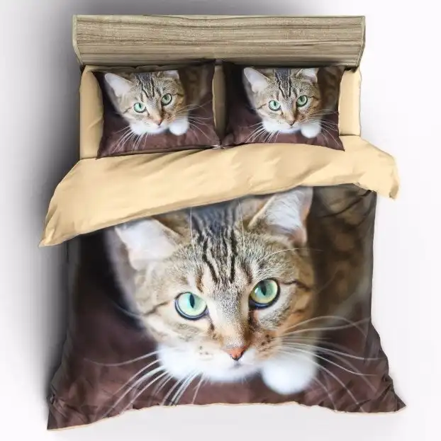 HD Cute Cat 3D Quilt/Doona Cover Set, multiple sizes