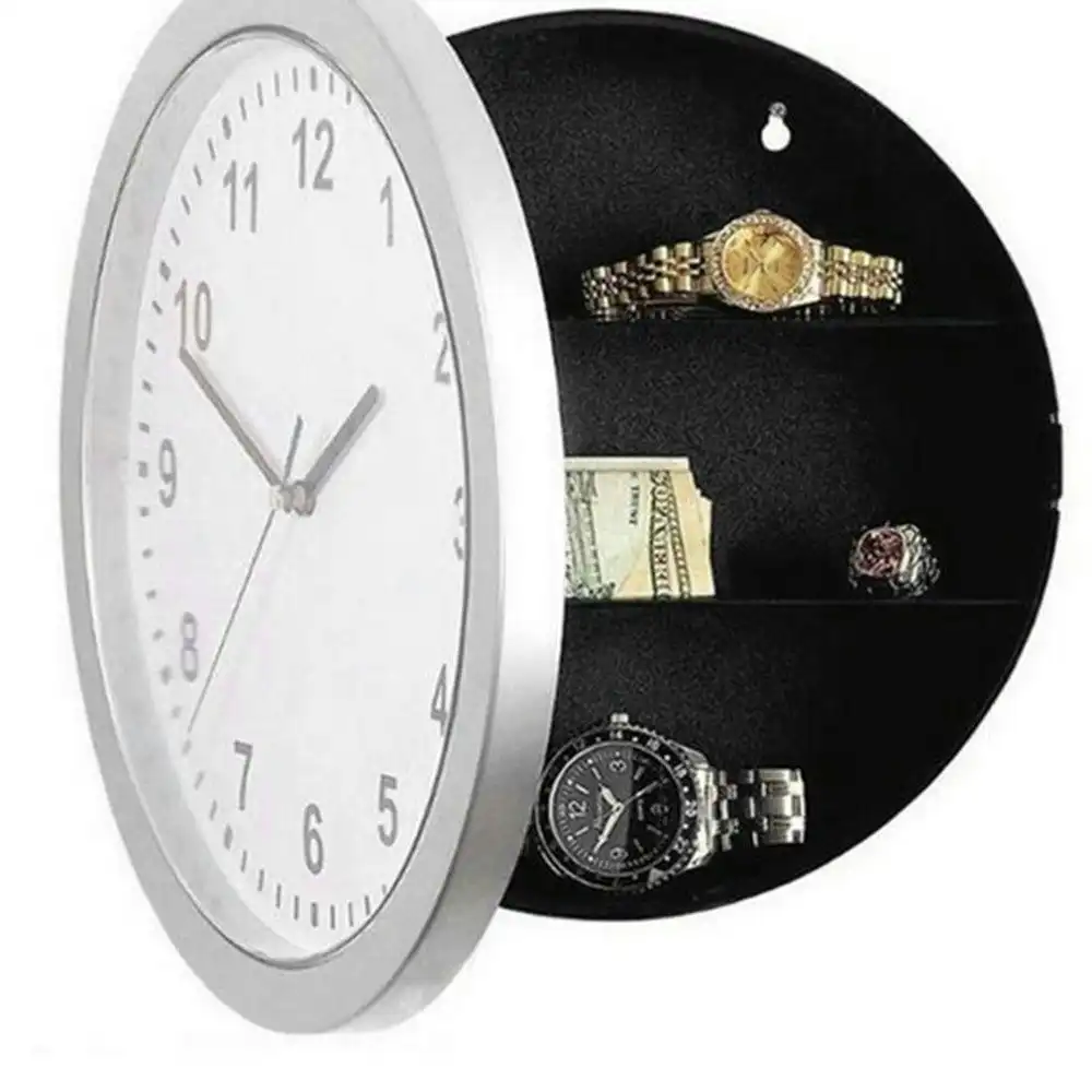 Wall Clock Safe for Valuables. Ideal for jewellery, money, keys.