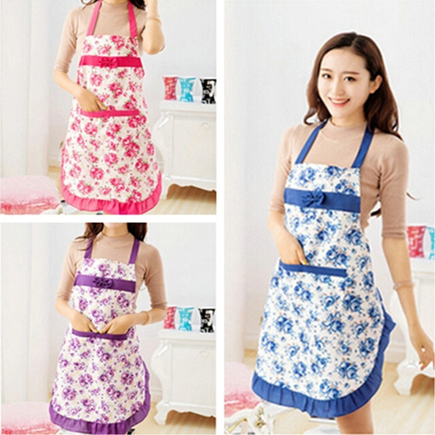 Retro Style Sleeveless Kitchen Apron with Pocket, 6 colors.