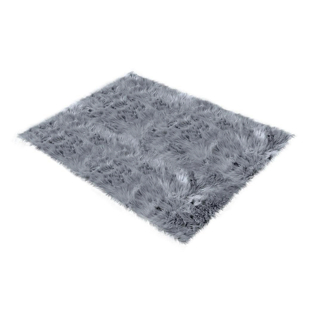 Traderight Group  Floor Rug Shaggy Carpet Area Rugs Soft Fur Living Room Bedroom 160X230 Dark Grey