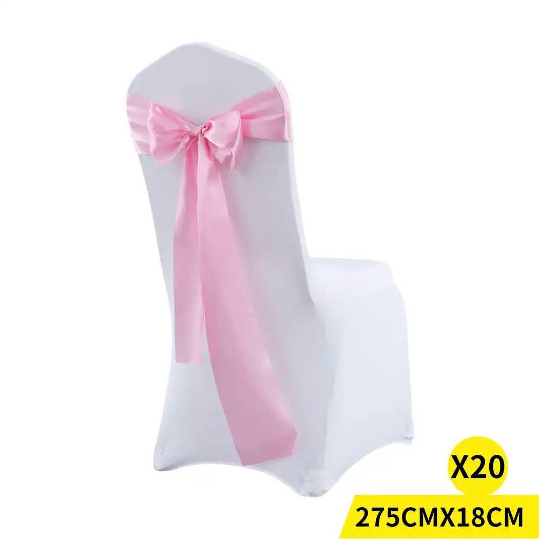 Traderight Group  20x Satin Chair Sashes Cloth Cover Wedding Party Event Decoration Table Runner (ED0911-20-PK)