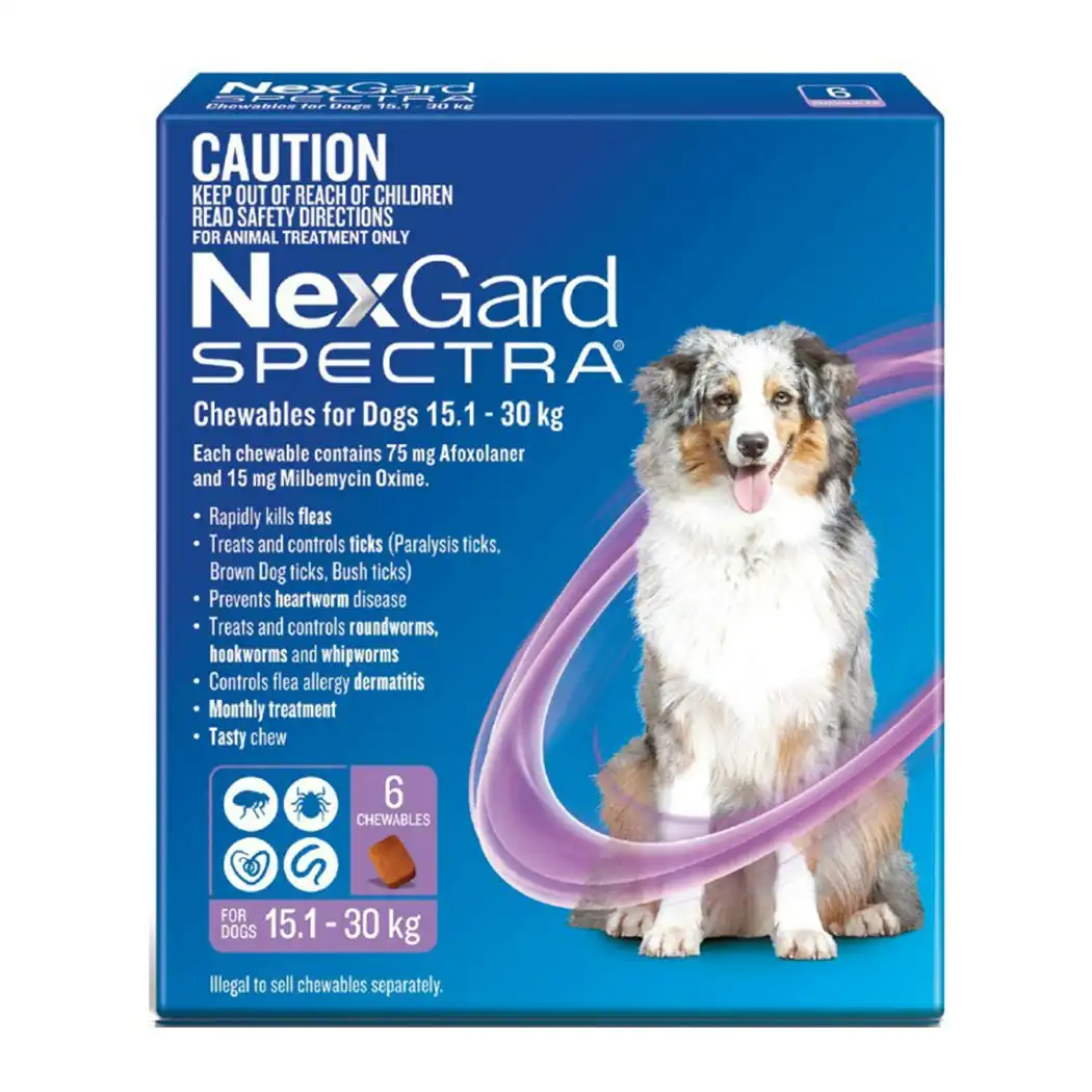 Nexgard Spectra Dog Large 15.1-30kg Purple - 6pk