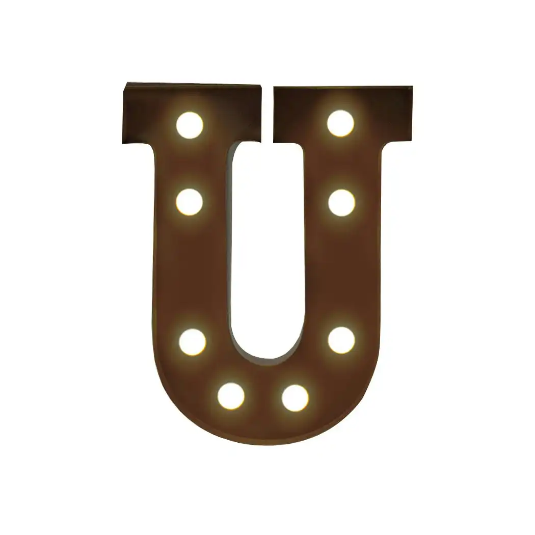 Traderight Group  LED Metal Letter Lights Free Standing Hanging Marquee Event Party D?cor Letter U