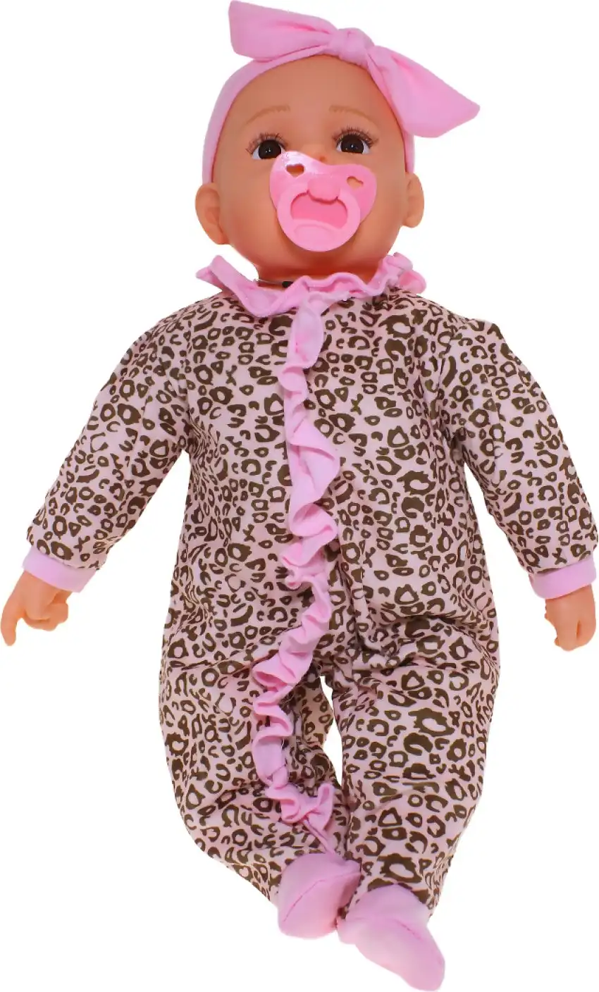 Cotton Candy - Baby Doll Cara With Dummy - Leopard Print Jumpsuit