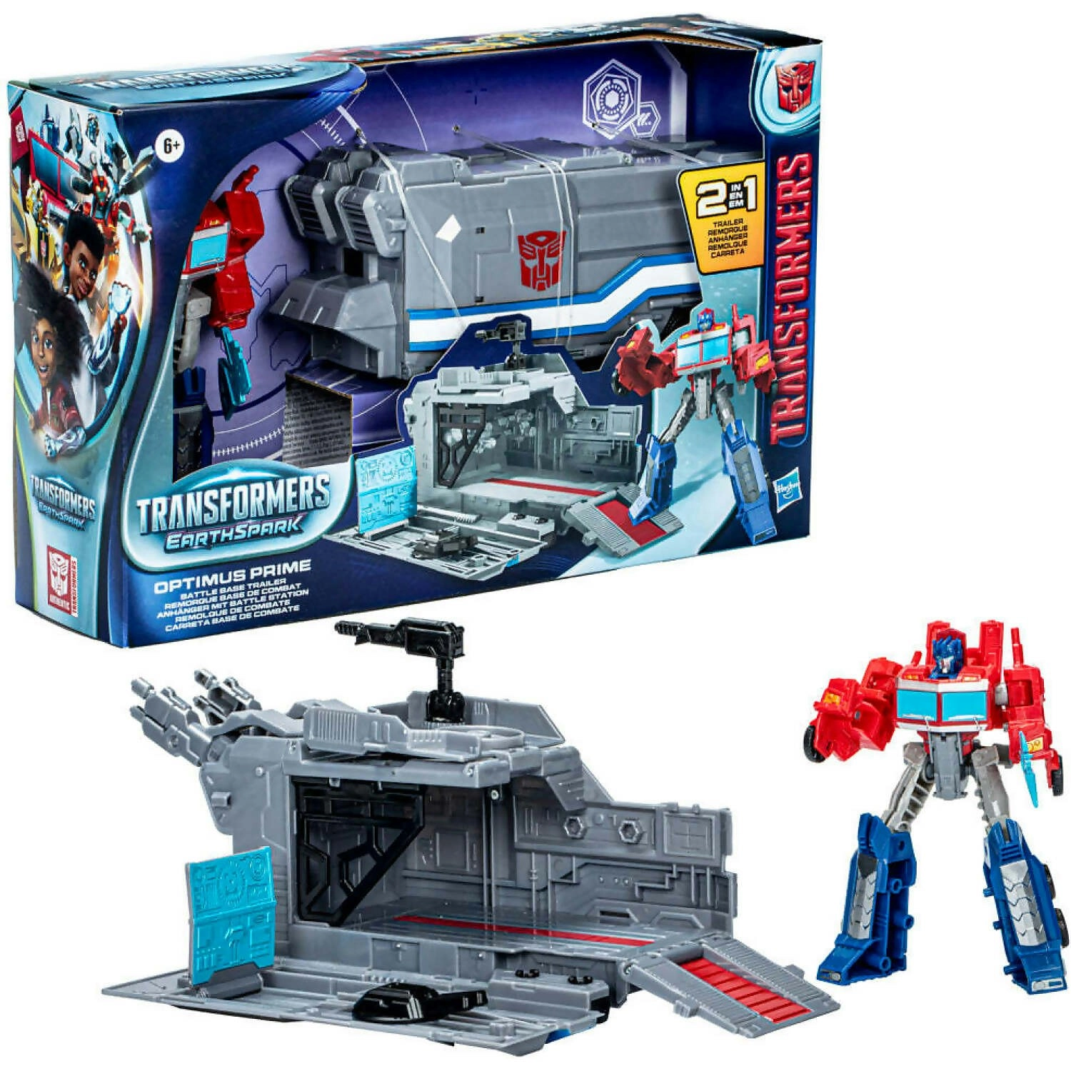 Transformers - Earthspark Optimus Prime Battle Base Trailer - Hasbro