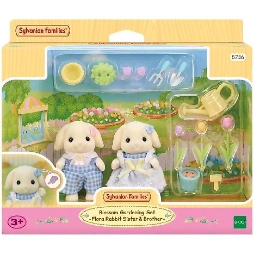 Sylvanian Families - Blossom Gardening Set Flora Rabbit Sister & Brother