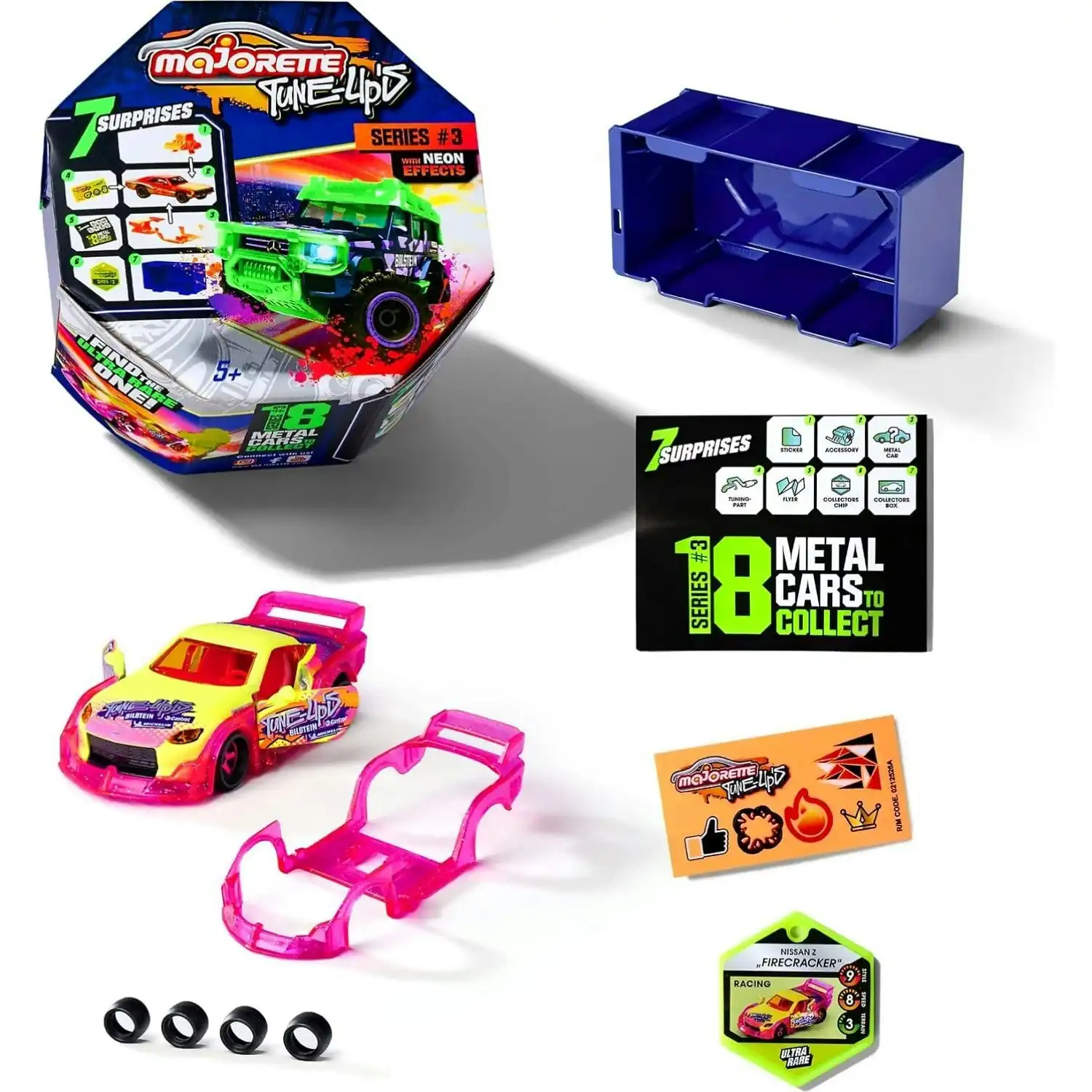 Majorette - Tune Ups Series 3 Blind Box With 7 Surprises And Neon Effects