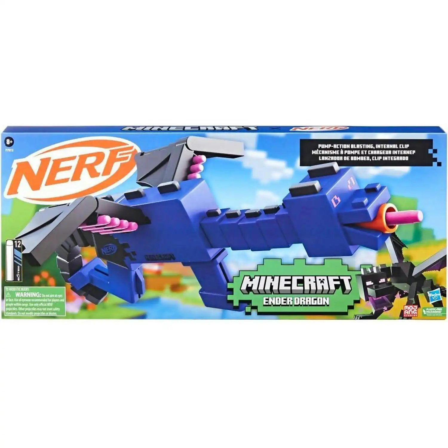 Nerf - Minecraft Ender Dragon Blaster And 12 Nerf Elite Foam Darts