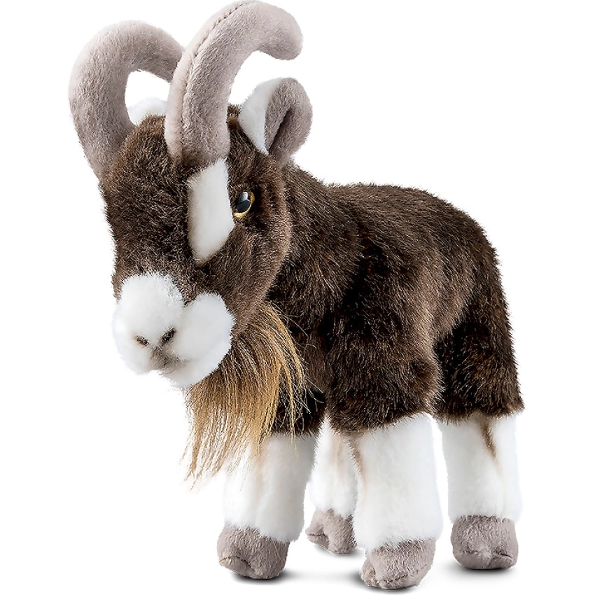 Living Nature - Sitting Brown Goat 21cm Plush