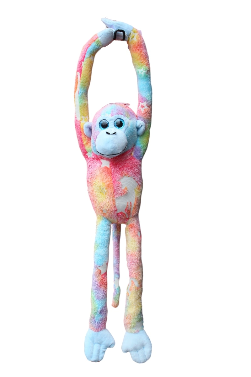 Cotton Candy - Plush Krysty Hanging Monkey Pastel Multi Glow In The Dark