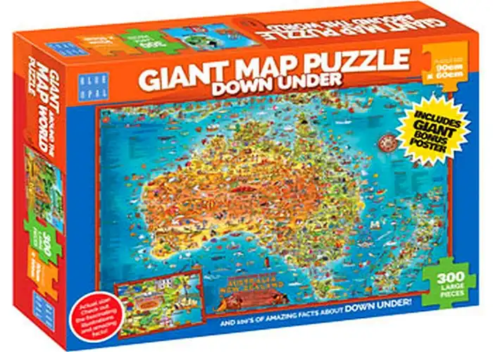 Blue Opal - Down Under Giant Map 300 Pieces Jigsaw Puzzle