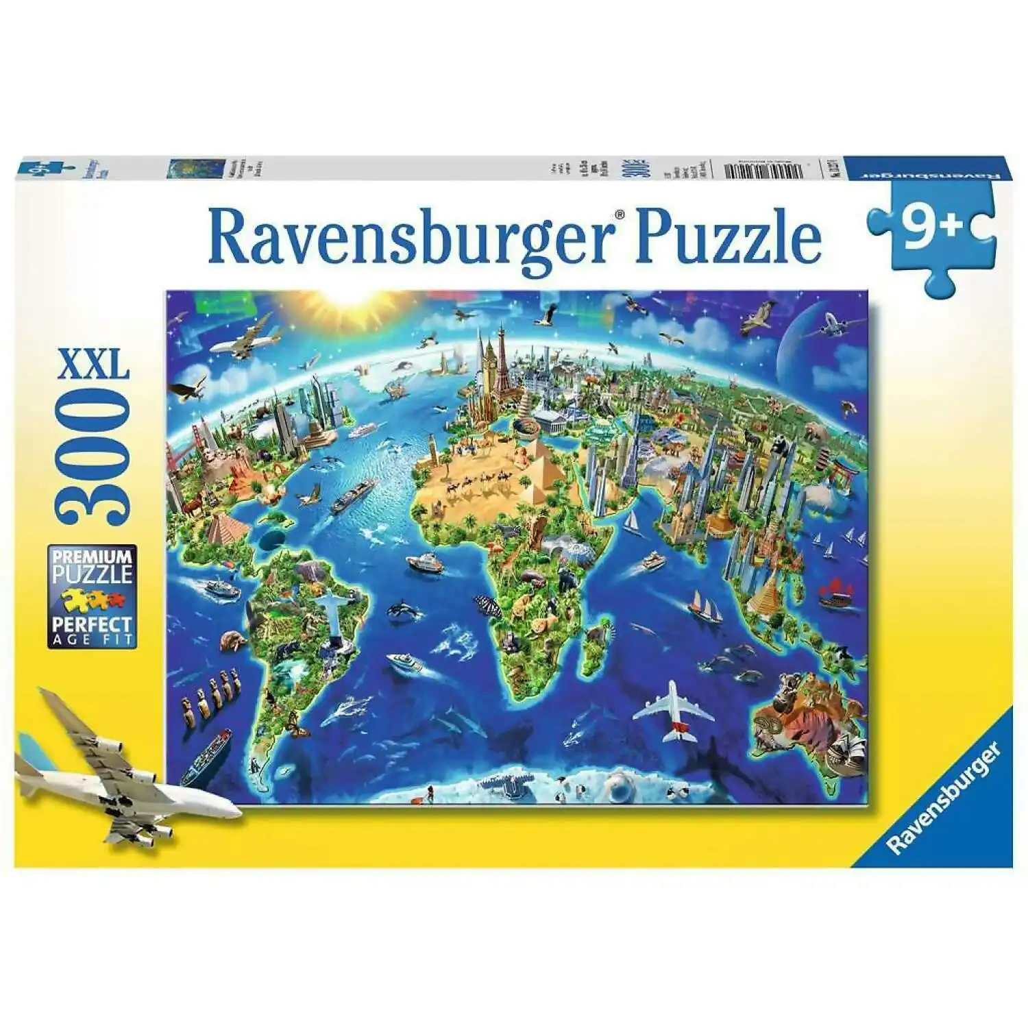 Ravensburger -world Landmarks Map Jigsaw Puzzle 300pc