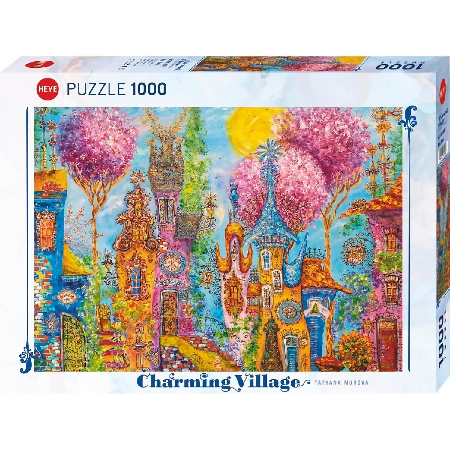 Heye - Charming Village Pink Trees Jigsaw Puzzle 1000pc