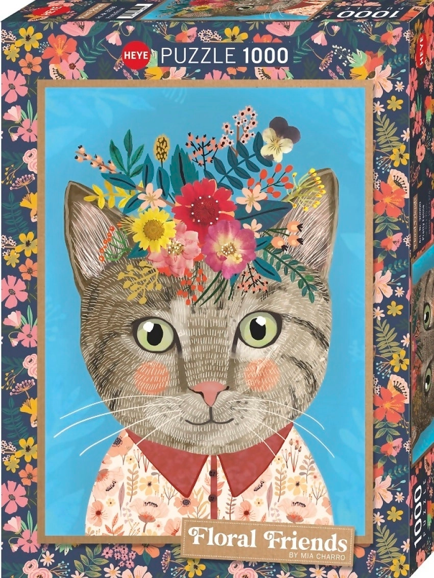 Heye - Floral Friends Pretty Feline - Jigsaw Puzzle 1000 Pieces