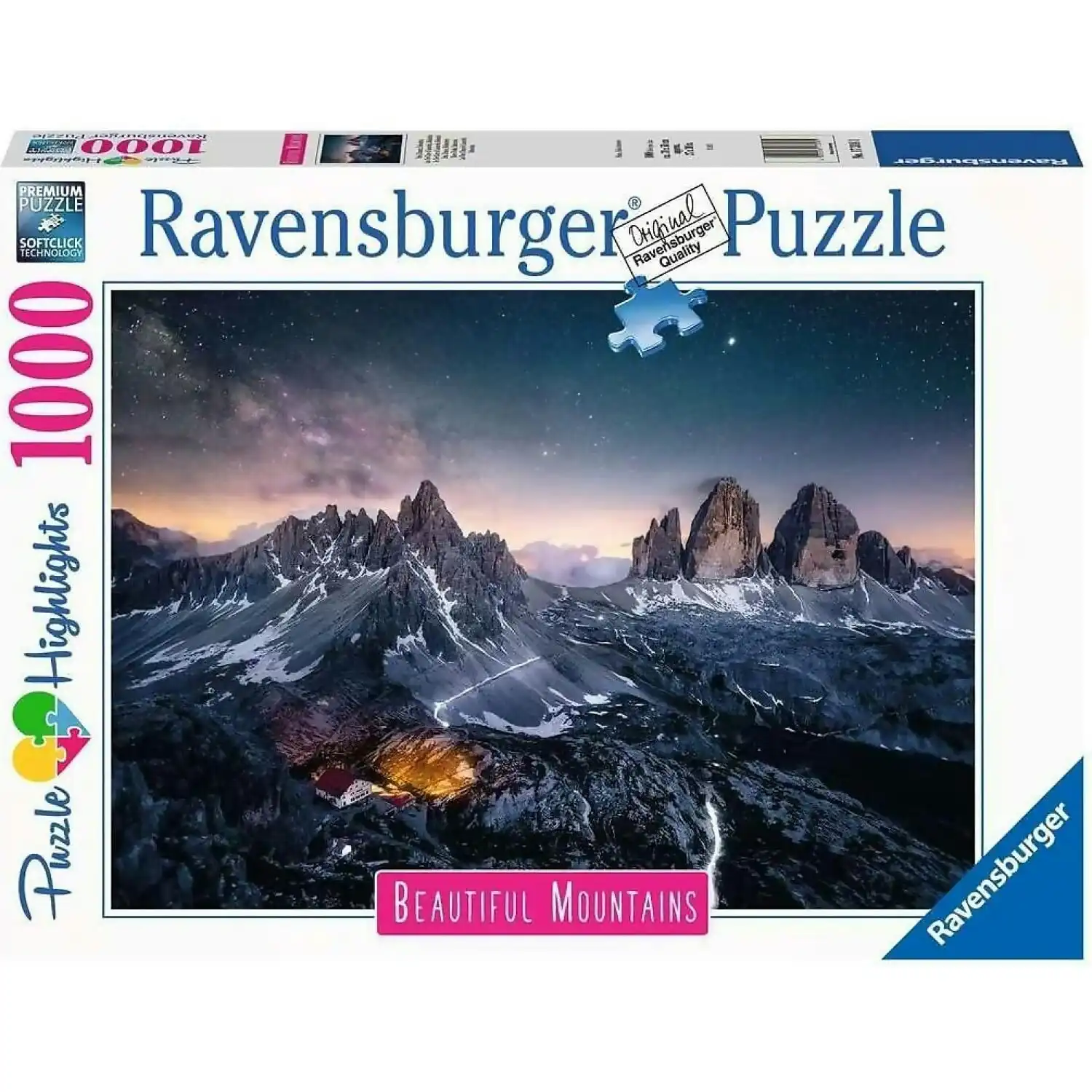 Ravensburger - Beautiful Mountains Three Peaks Dolomites Jigsaw Puzzle 1000pc