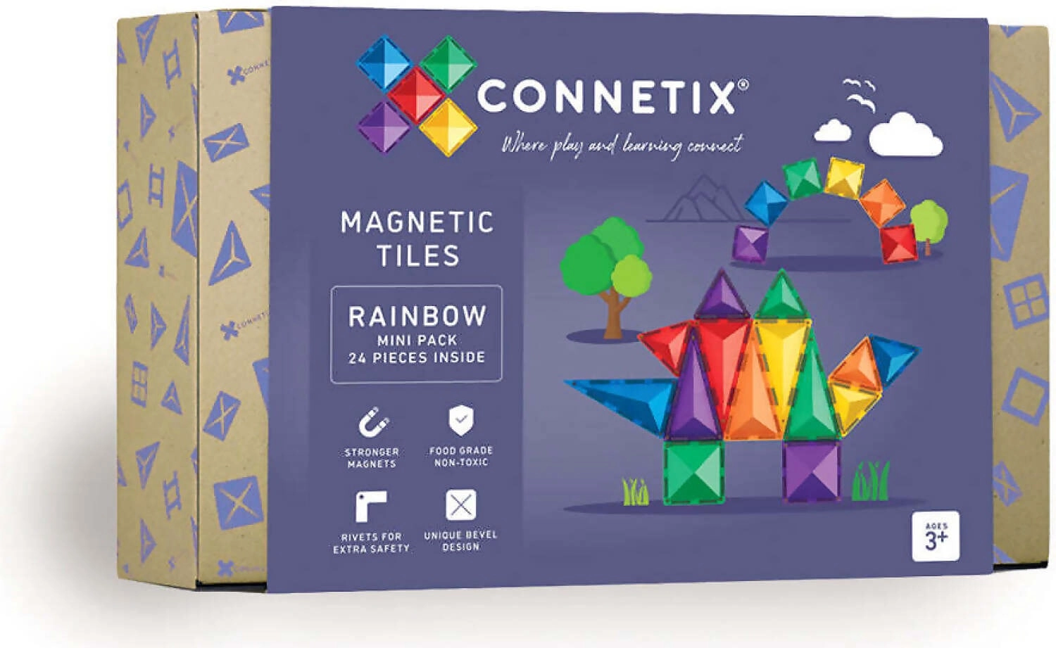 Connetix - Magnetic Tiles Rainbow Mini Pack 24pc