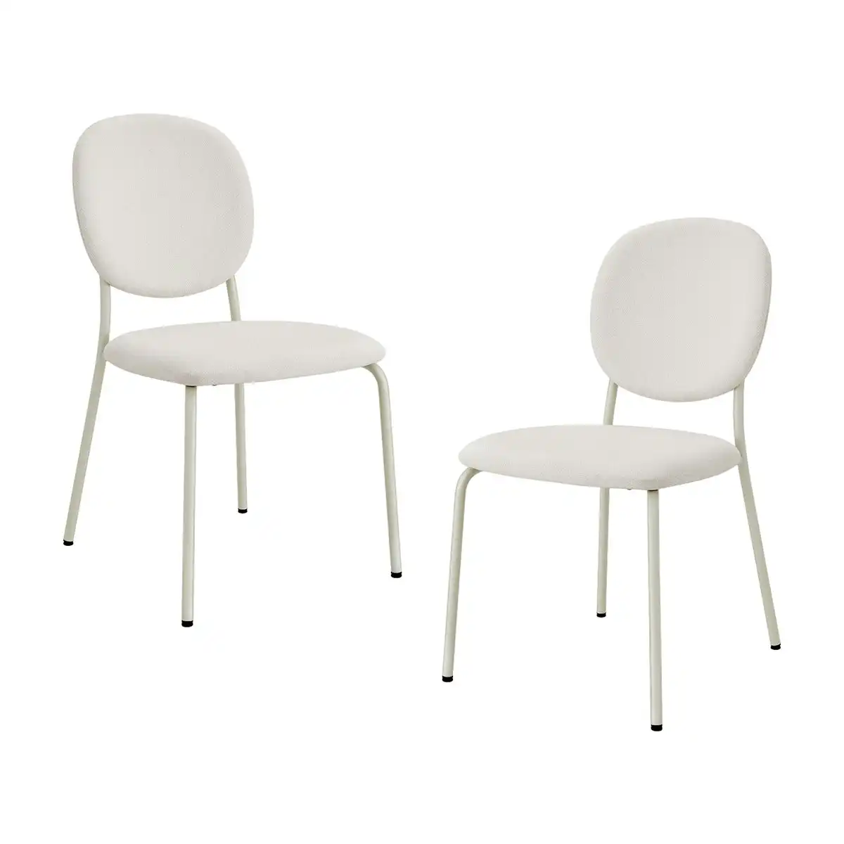 Margot Fabric Dining Chair (Set of 2, Cream, Cream)