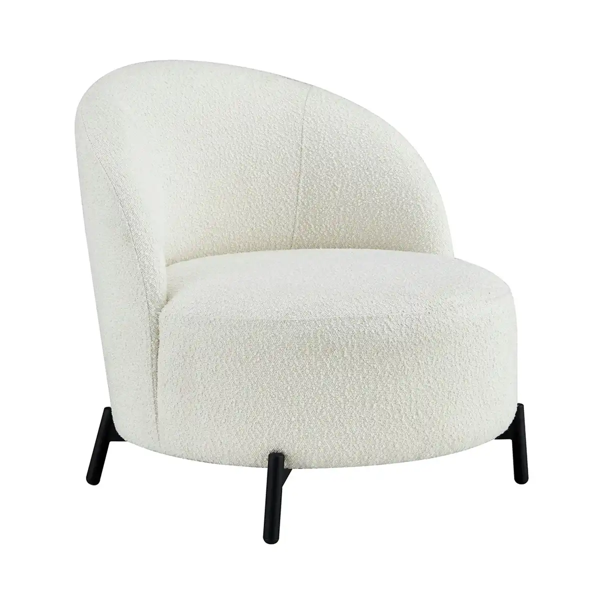 Owen Boucle Arm Chair (Black, White)