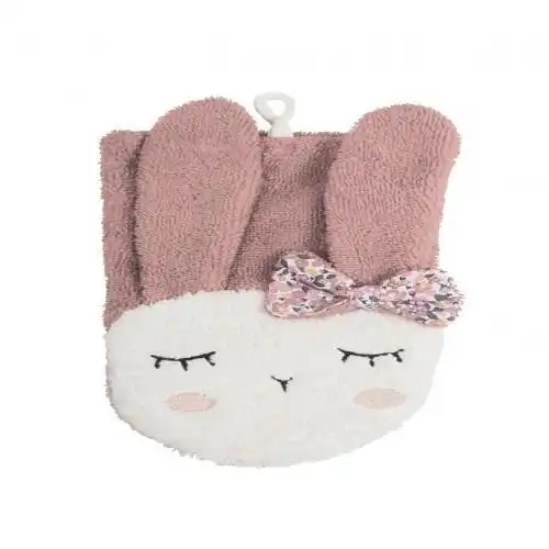 Kikadu - Wash Cloth - Rabbit - Pale Rose