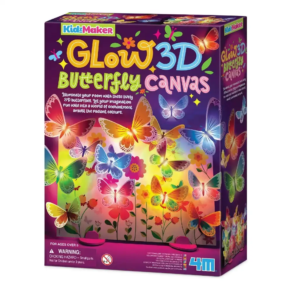 4M - KidzMaker - 3D Glow Butterfly Canvas