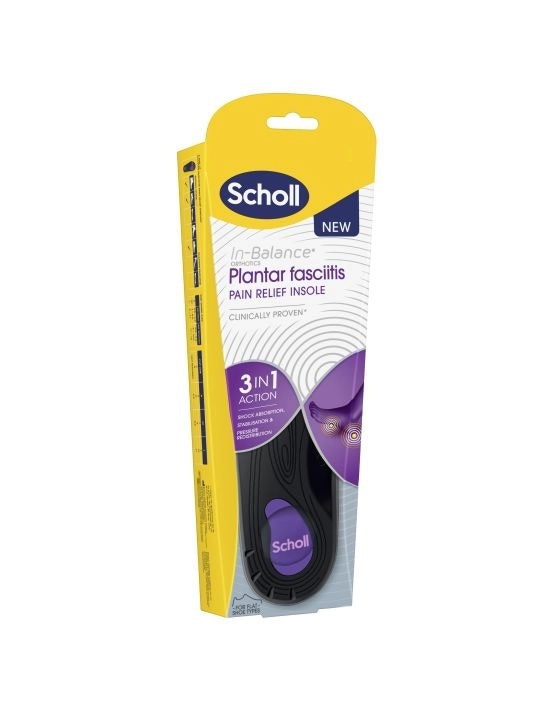 Scholl In Balance Pain Relief Plantar Fasciitis Orthotic Insole Medium